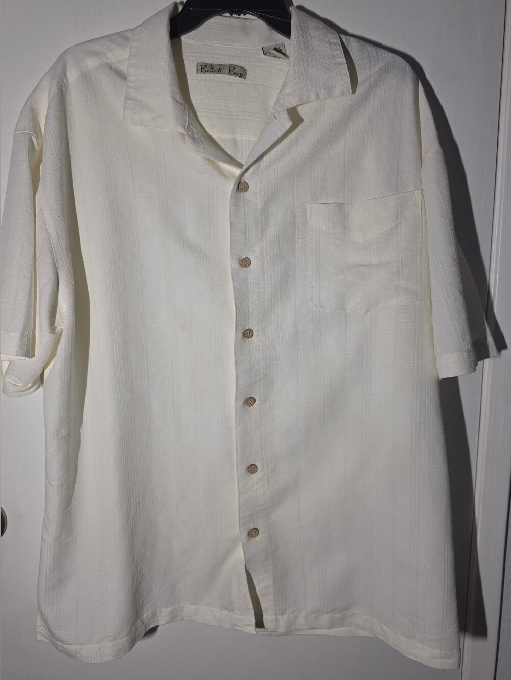 Black Rivet Ivory Short-Sleeve Camp Collar Button-Down Shirt